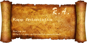 Rapp Antonietta névjegykártya